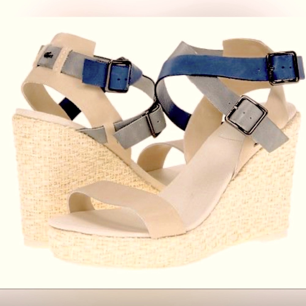Lacoste kellam heeled sandals off white
